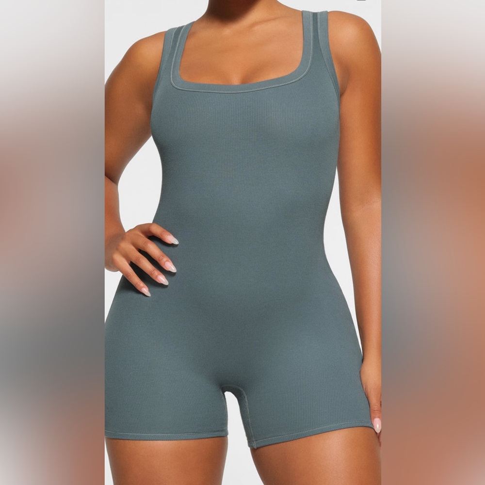 Skims Cotton Rib Onesie, Color Army
